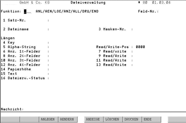 Screenshot eines mit Business BASIC programmierten
 Maskengerators